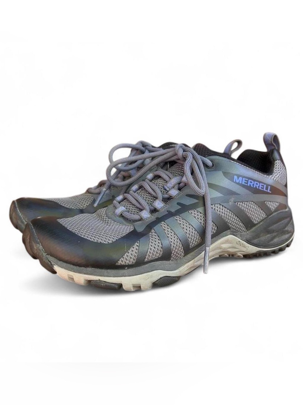 Merrell Women’s Siren Edge Q2 grey and blue trail hiking shoes, size 6.5
